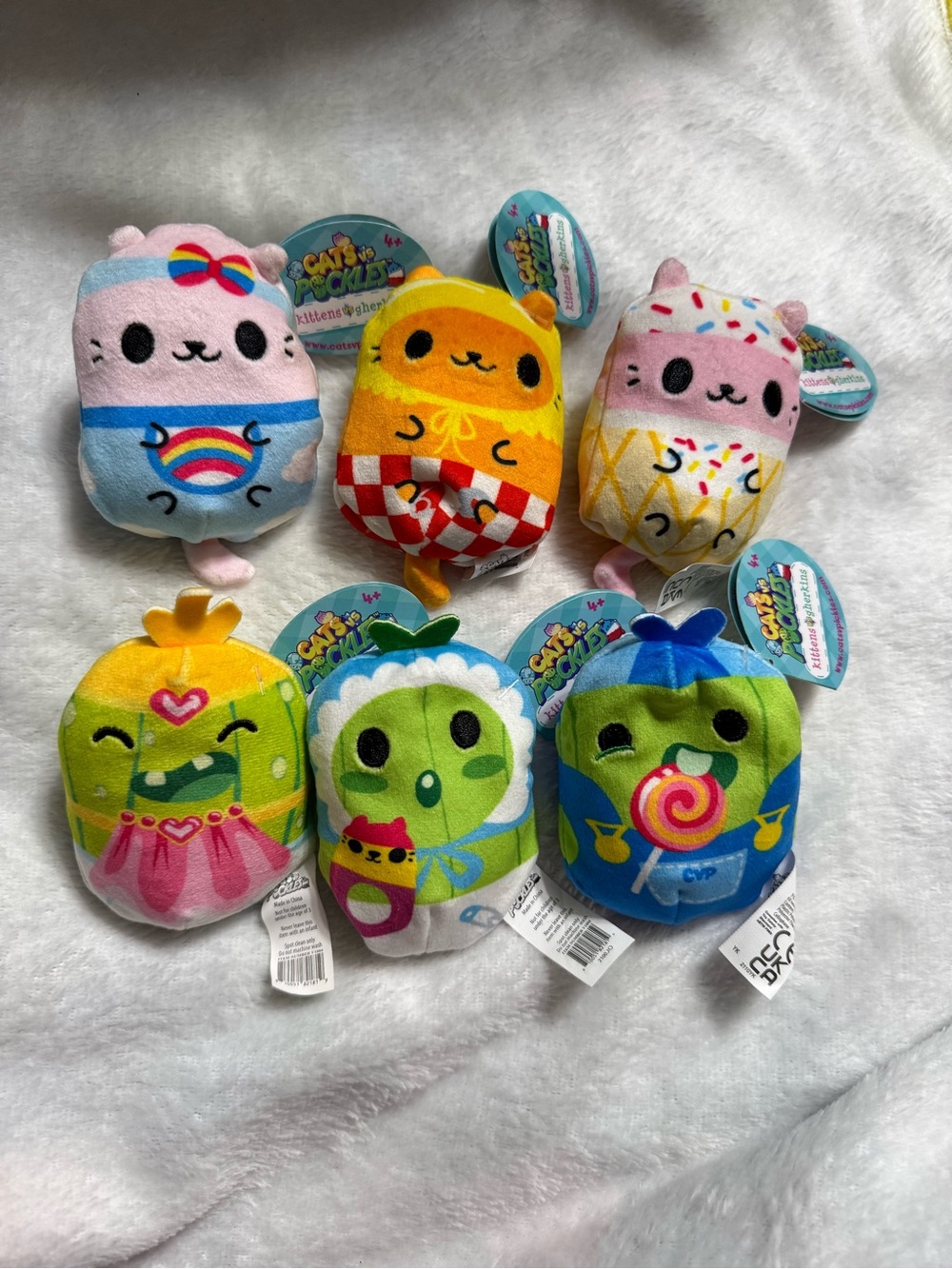 Cats vs Pickles Mini Plush Lot of 6 Kittens vs Gherkins Soft Bean Bag Toys 2022